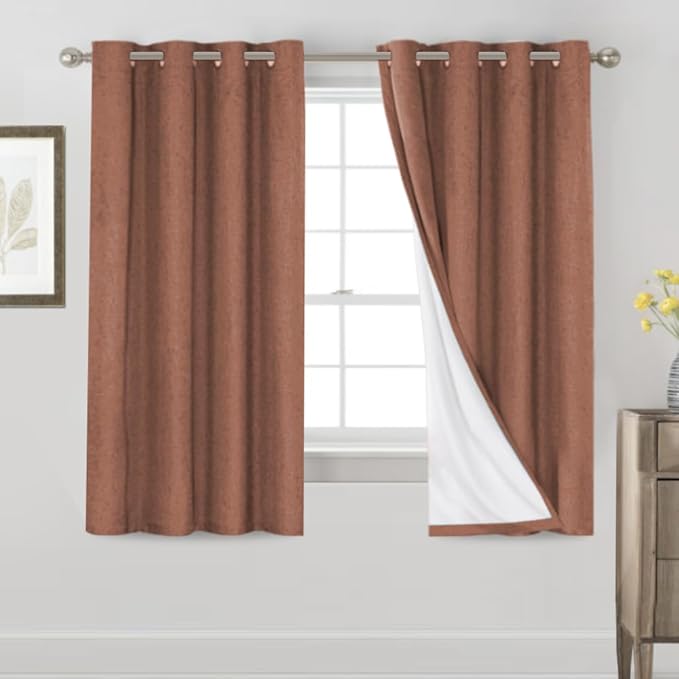 PrinceDeco Blackout Curtains 63 Inches Long 2 Panels 100% Blackout Curtains by PrinceDeco