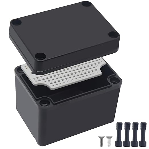 Junction Box, IP67 Waterproof ABS Black Project Box by Otdorpatio