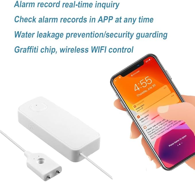 3PCS WiFi Water Leak Detector Kit, 80dB Water Sensor Alarm, Sump Pump Leakage - Image 5