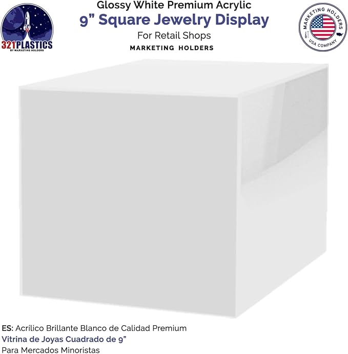 6 Pack Food Riser for Buffet Table White Acrylic Square Box 9" Display Stand - Image 4