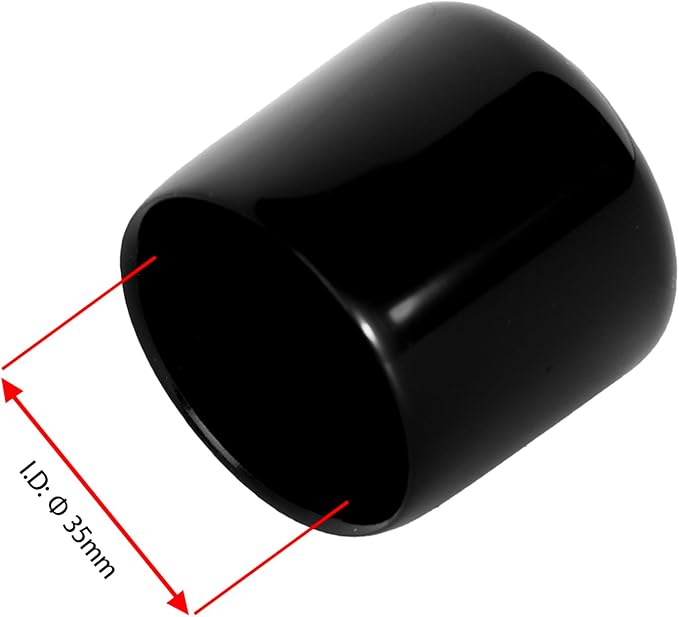 10 PCS Black Round Vinyl Rubber End Caps Kits, Flexible Screw Thread Protectors - Image 2