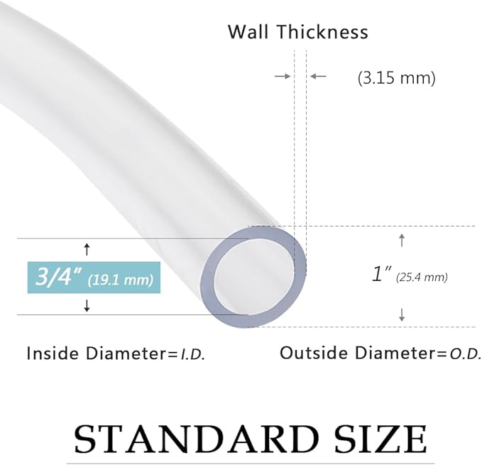 DAVCO 3/4" ID - 5 ft Clear Vinyl Tubing, Low Pressure Flexible PVC Tube - Image 3