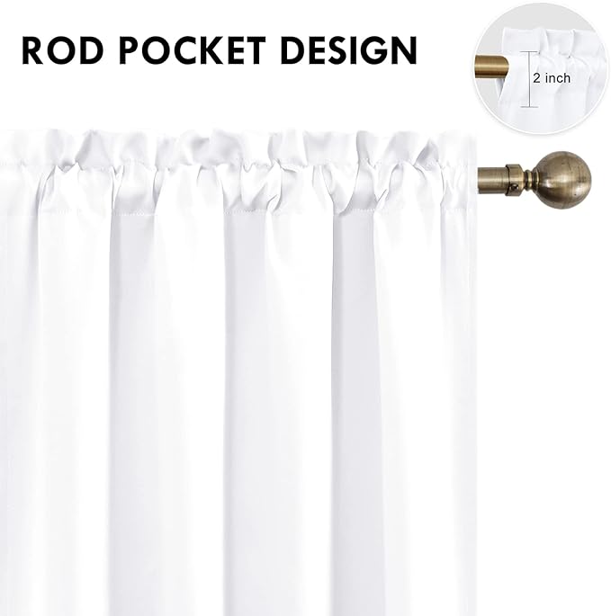 DWCN White Curtains for Living Room Thermal Insulated, 50% Light Blocking - Image 4