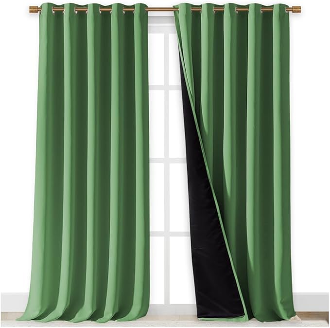 NICETOWN Full Shading Curtains for Windows, Forest Green, 70 inches W x 95 - Image 2