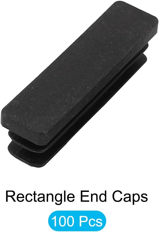 METALLIXITY Rectangle End Caps 100Pcs, Plastic Rectangle Tube Inserts Threaded - Image 5