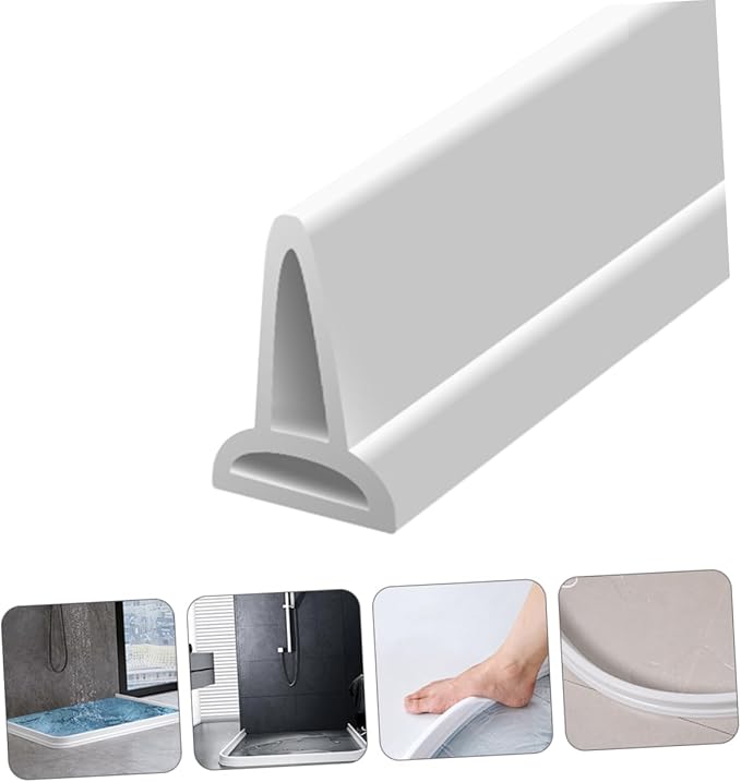 Self-Adhesive Water Retaining Strip Silicone Bathroom Shower Room Strip White - Image 4
