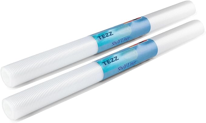 2 Rolls Shelf Liners, 17.5 Inches x 20 FEET Non-Slip Kitchen Cabinet Liner by TEZZ