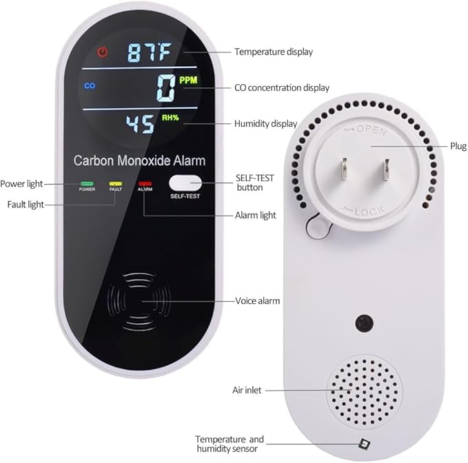 3 in 1 Carbon Monoxide Detector, KH Alert Portable Carbon Monoxide Detectors - Image 2