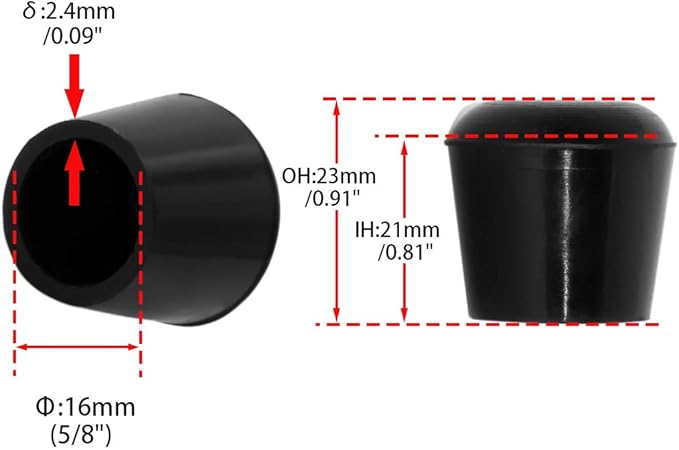 Flyshop 5/8", Patio Round Furniture Leg Caps, Furniture Table Feet Covers Floor - Image 4