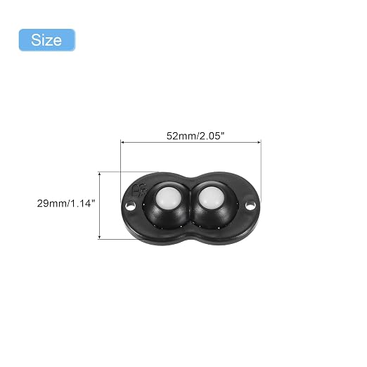uxcell 20Pcs Mini Self Adhesive Caster Wheels, 2.05" x 1.14" 360° Rotation - Image 2