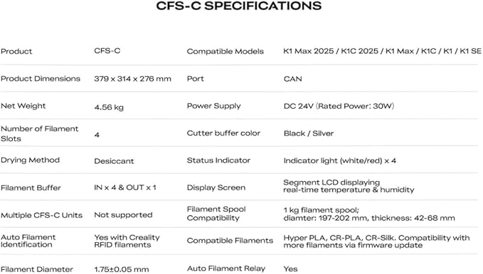 Official CREALITY CFS-C, 3D Printing, RFID Auto-Loading, External Cutter - Image 2
