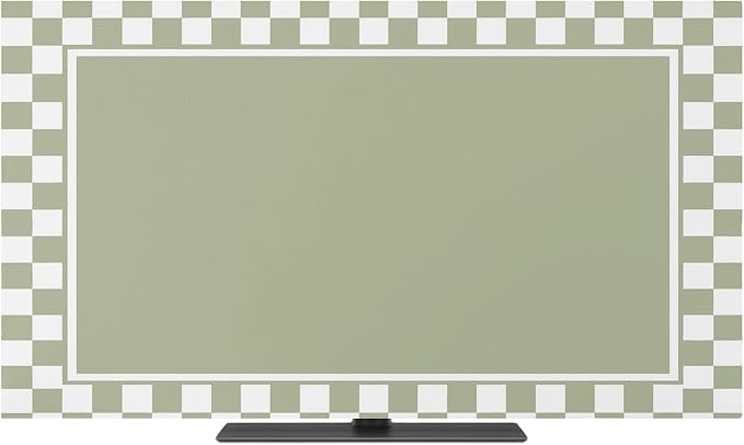 Sage Green Buffalo Plaid Indoor TV Cover, Elastic TV Screen Protector Modern by Unknown