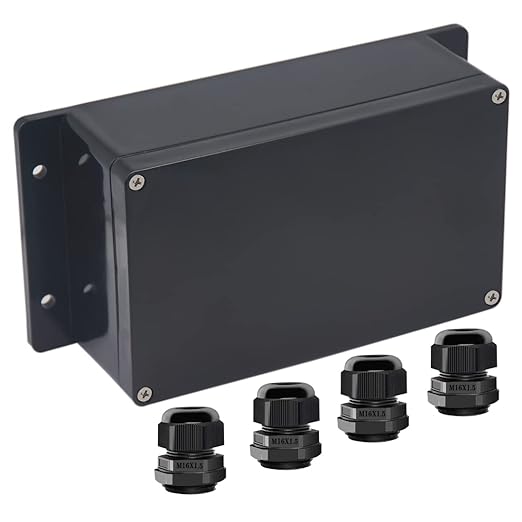 Junction Box IP65 Waterproof ABS Plastic Electrical Project Case Power Junction by Otdorpatio