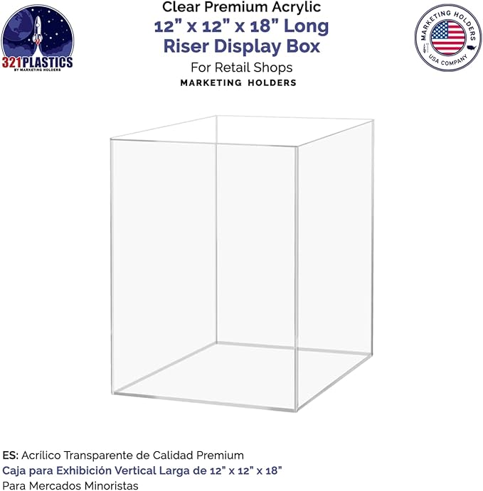 12" x 12" x 18" Clear Acrylic Display Box - Image 5