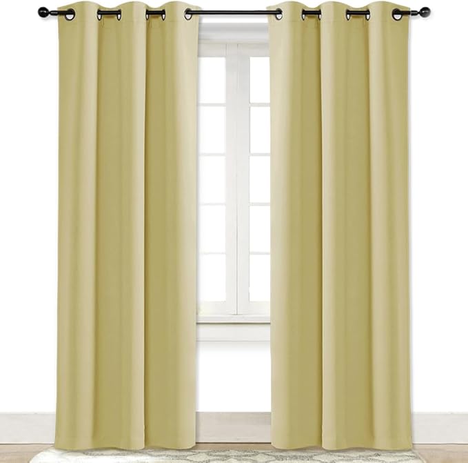 NICETOWN Curtain Blackout Drape Panel, Single Panel, 34 x 84 inch, Paler Yellow by NICETOWN