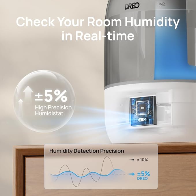 DREO Humidifiers for Bedroom, Cool Mist Ultrasonic Humidifiers - Image 4