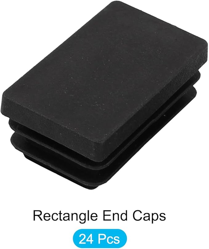 METALLIXITY Rectangle End Caps 24Pcs, Plastic Rectangle Tube Inserts Threaded - Image 5