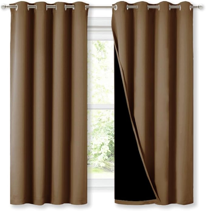 NICETOWN 100% Blackout Curtains 45 inches Long, 1 Pair, 52 inches Width Each - Image 2