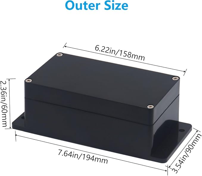 Project Box ABS Black Electrical Boxes IP67 Outdoor Waterproof Junction Box - Image 2