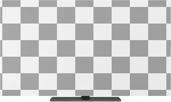 White Gray Buffalo Plaid Indoor TV Cover, Elastic TV Screen Protector by Unknown