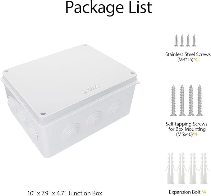 LeMotech Junction Box, ABS Plastic IP65 Waterproof and Dustproof, Universal - Image 9