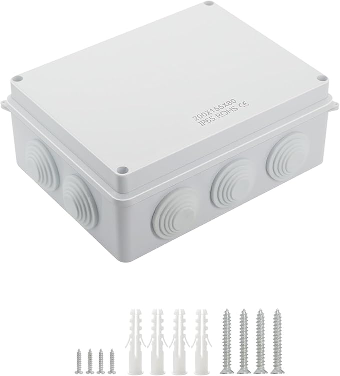 LeMotech ABS Plastic Dustproof Waterproof IP65 Junction Box Universal by LeMotech