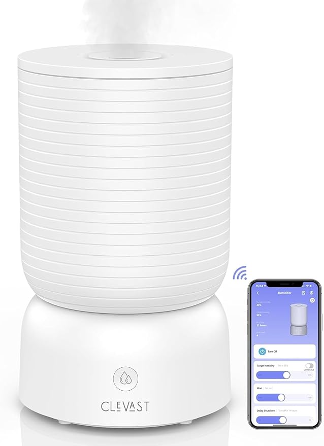 CLEVAST Smart Humidifiers for Bedroom, Top Fill 3L Cool Mist Quiet Ultrasonic by CLEVAST