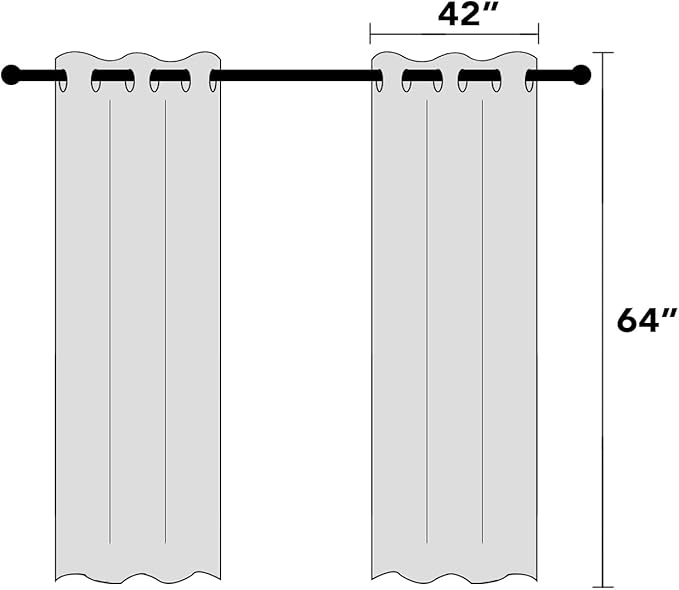 PrinceDeco Linen Texture Curtains 100% Blackout Curtains 64 inch Long 2 Panels - Image 7