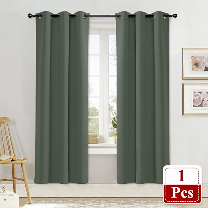 NICETOWN Dark Mallard Blackout Drape 72 inches Long - Image 2