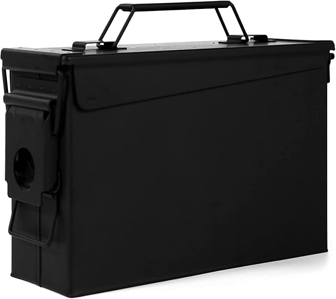 GUGULUZA Metal Ammo Can 30/50 Cal, Lockable Bullet Storage Case, Waterproof & - Image 2