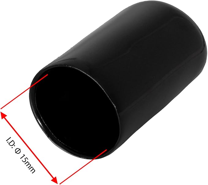 20 PCS Black Round Vinyl Rubber End Caps Kits, Flexible Screw Thread Protectors - Image 2