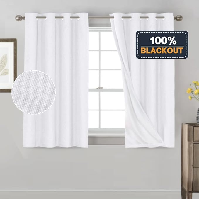 PrinceDeco 100% Blackout Linen Textured Curtains - Image 7