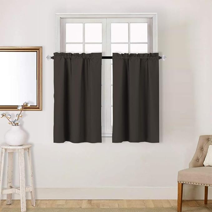 Easy Home 2 Panels Blackout Tier Curtain by EasyHome