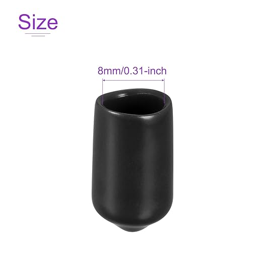 DMiotech 20 Pack 5/16" ID Black Screw Thread Protectors Rubber End Caps Bolt - Image 4