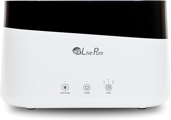 LivePure LP300HUM Aqua Flame Cool Mist Humidifier – Small Ultrasonic Plant by LivePure