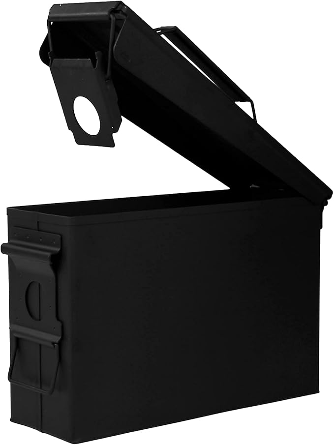GUGULUZA Metal Ammo Can 30/50 Cal, Lockable Bullet Storage Case, Waterproof & by GUGULUZA