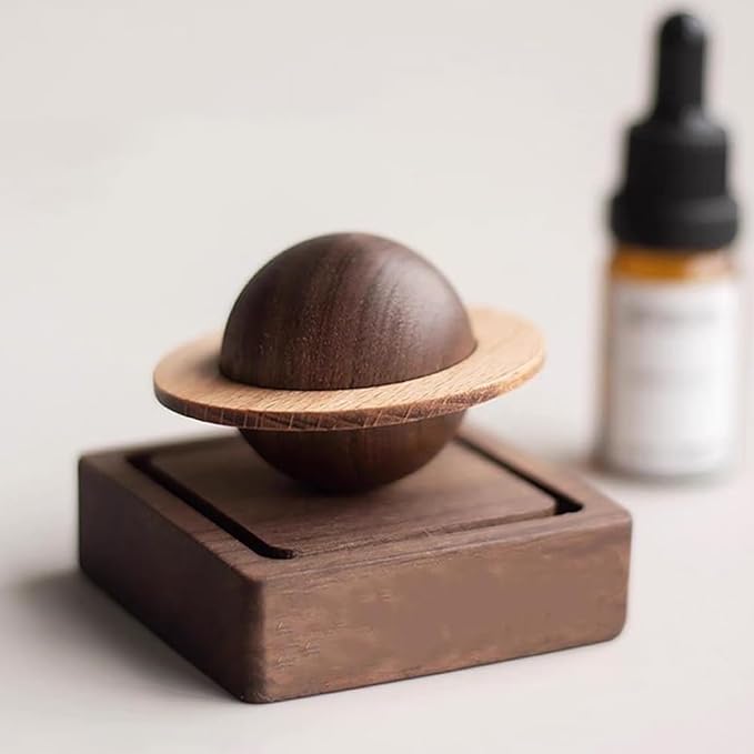 Wood Essential Oil Diffuser, Planet Walnut Aroma Therapy, Passive Diffuser - Image 7