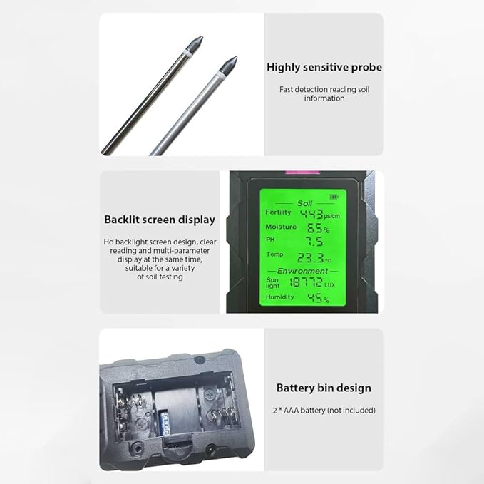 Soil Moisture Meter 6-in-1 Soil Ph Meter - Image 6