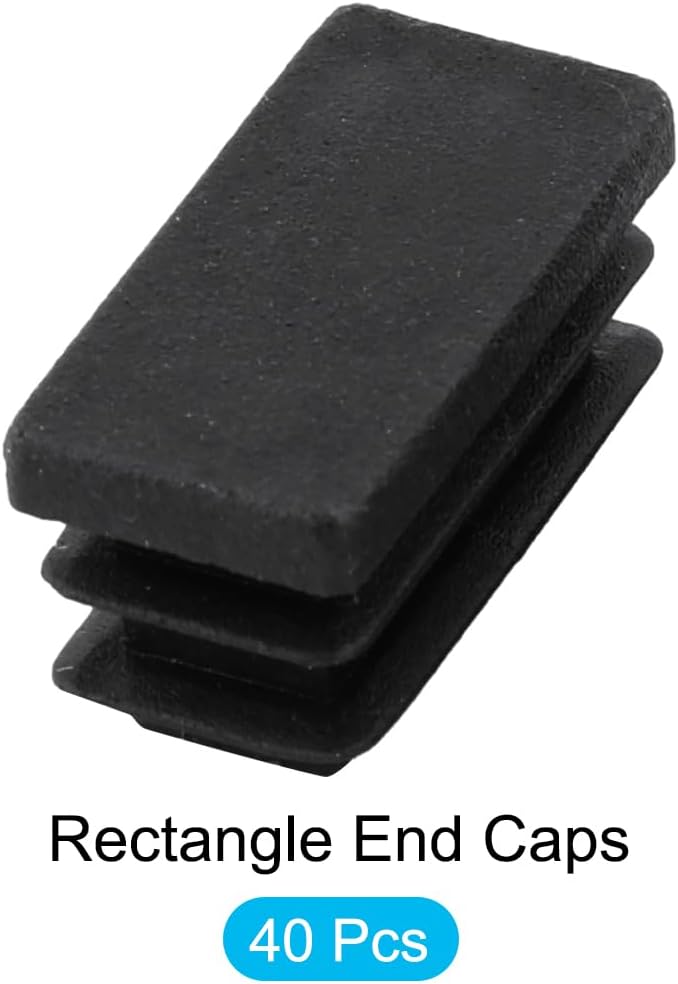 METALLIXITY Rectangle End Caps 40Pcs, Plastic Rectangle Tube Inserts Threaded - Image 5