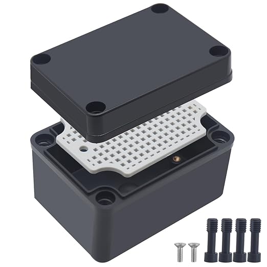 Junction Box, IP67 Waterproof ABS Black Project Box by Otdorpatio