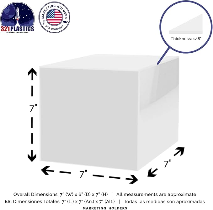 4 Pack 7 Inch White Acrylic Display Box Versatile Square Plexiglass Retail - Image 6