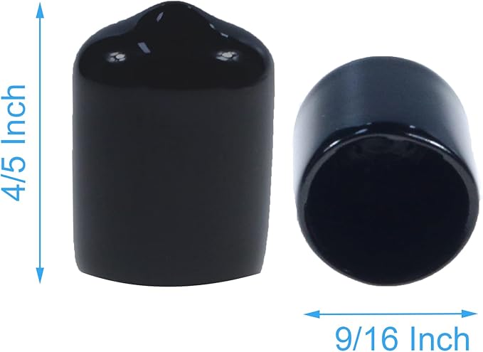 Acocony 9/16 Inch Rubber Cap Round Rubber End Caps PVC Flexible Protector - Image 2