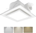 Bathroom Exhaust Fan with Light, 11.8 in Panel, 12W Square LED, 141 CFM by POWERENG