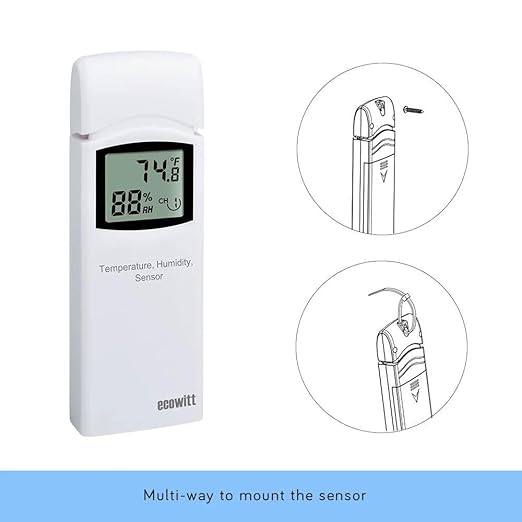 ECOWITT Digital Weather Station WH0299, Includes WN31 Multi-Channel Thermometer - Image 2