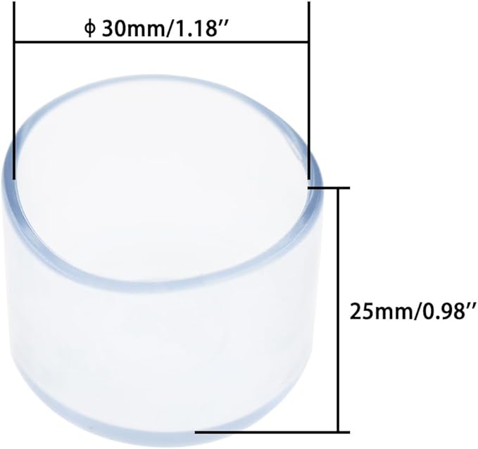 Round Chair Leg Caps, PVC Furniture Feet Covers, TTZEZE Transparent Round Floor - Image 2