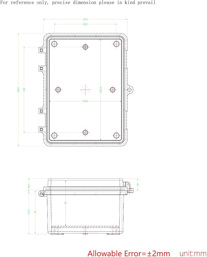 Junction Box, Hinged Black Cover IP67 Waterproof ABS Project Box - Image 6