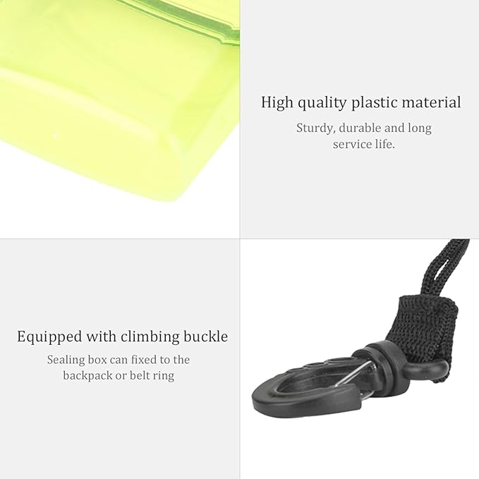 Keenso Diving Seal Box, 3 Colors Plastic Dry Box Transparent Waterproof Sealing - Image 7