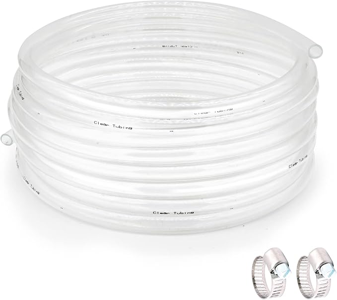 1’’ ID × 1-1/4’’ OD - 50 ft Clear Plastic Vinyl Tubing by ProfessionalBrand