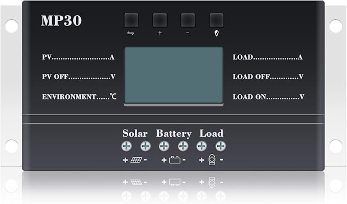 Solar Charge Controller 30A 12V/24V PWM Negative Ground Solar Charge Controller by Alrska