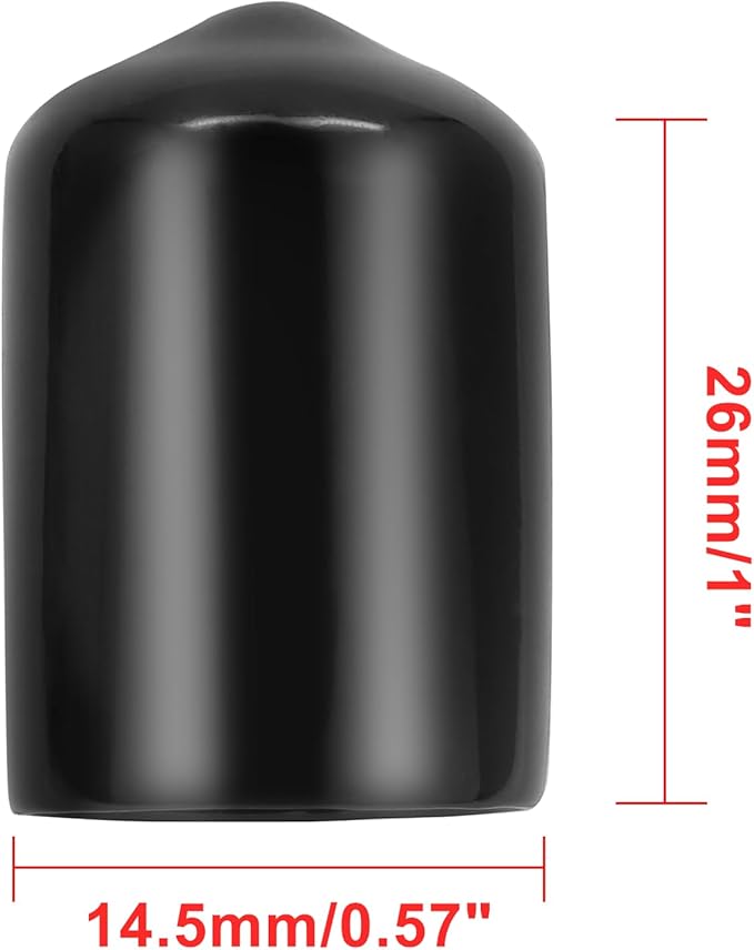 12 Pcs Round Rubber End Caps 9/16" ID Vinyl Flexible Bolt Chair Foot Covers - Image 2